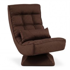 Floor Chair Padded Lounge Chair with Swivel Base 4-Position Adjustable Backrest