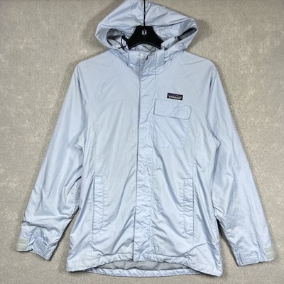 Patagonia Slate Sky Rain Jacket Women s Small Blue Full Zip Hooded Pockets 27072