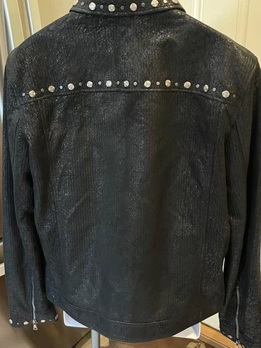 John Varvatos Studded Lambskin Jacket-Black Size 52 NWT RARE image 4