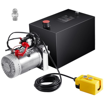 #ad 12 Quart Hydraulic Pump Single Acting DC 12V Dump Trailer Power Unit Pack $180.99