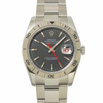Rolex Datejust Turnograph 116264 Serial D 750 WG Black Dial Mens 90315167