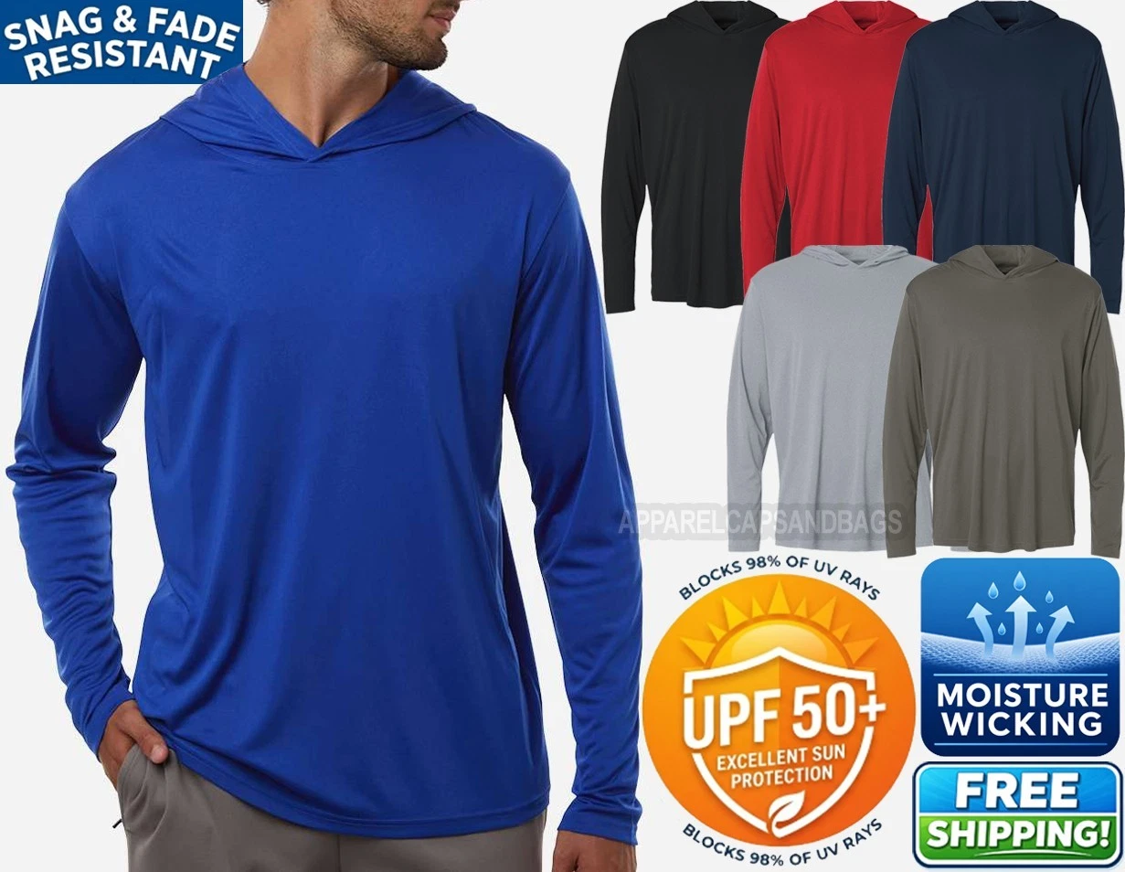 Mens Moisture Wicking DriFit Hoodie Tee Snag Resist Hooded UPF 50+ T-Shirt XS-4X
Opens in a new wind