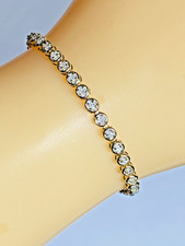 1ct Natural Diamond Tennis Bracelet 9ct Yellow Gold 9 Carat 1.0ct Vintage 9k