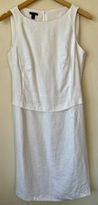 House of Fraser size 14 white linen dress summer holiday Largenlook Vintage Y2K