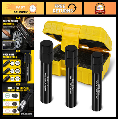 10 Spline Lug Nut Key Set - 3 Pack, 10 Point Removal Socket for Cars/SUVs/Trucks
