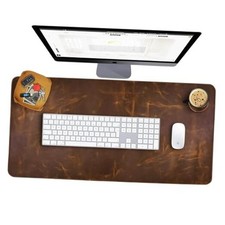 Leather Desk Pad Real Leather Desk Mat Thick 3mm Premium 2-Layer 3mm Antique