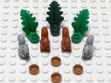 LEGO Brown and Grey Squirrel with Acorns Wild Animal Wildlife City Park Lot