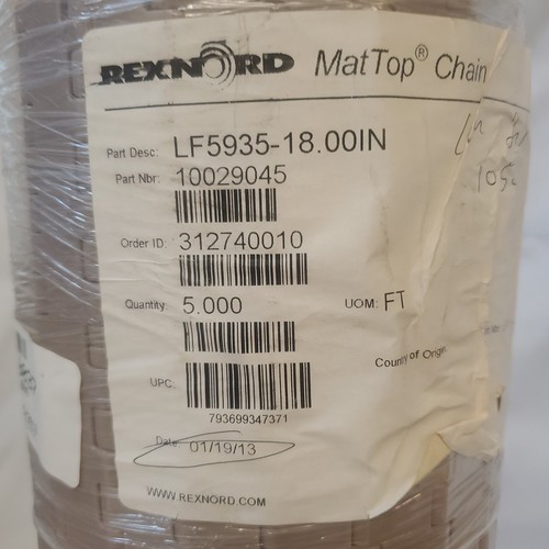 Nuova catena Rexnord LF5935-18IN MatTop 5 piedi 10029045 LF5935-18  - Foto 3 di 3