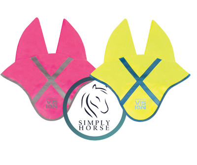 Equetech Hi-Vis Vision Acoustic Pferdeohrhaube - Soundless - Pferdegröße