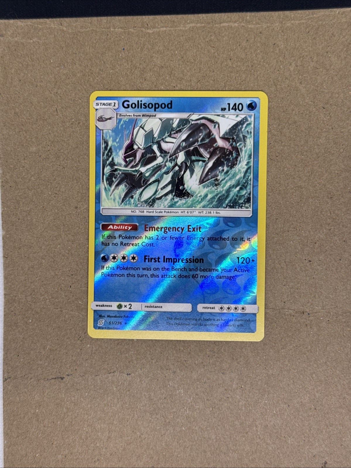 Pokemon Unified Minds Golisopod Reverse Holo 51/236