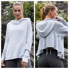 Free People Movement EBB And Flow Light Weight Hoodie Sz Large MINERAL