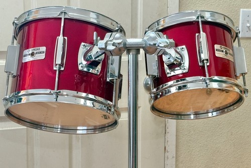 Vintage Yamaha 5000 series 8" and 10" Rack Tom Drum Set w/ Stand Metallic Red