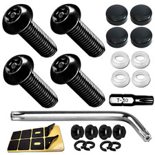 Black Anti Theft License Plate Screws,Stainless Steel Bolt, M6 1/4"  Rustproo