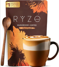 One bag Organic Ryze Mushroom Coffee, 30 Servings/Bag, Instant, Free Shipping