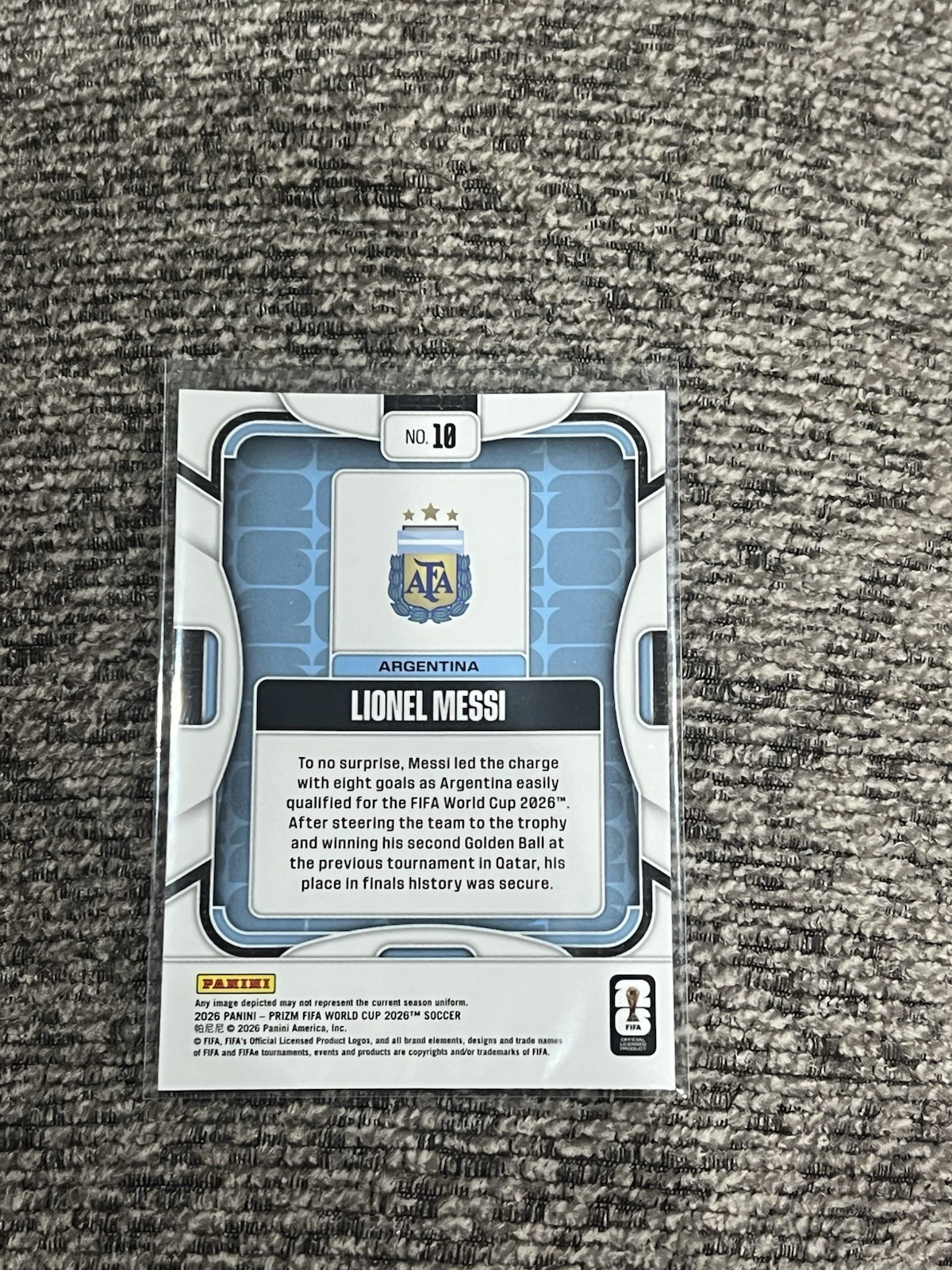 2026 Panini Prizm FIFA World Cup Lionel Messi Base #10 Argentina  view 2