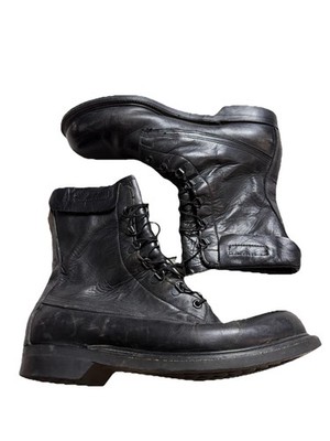 Vtg Addison Mens Leather Combat Boots Size 10 Black Military  display picture 2