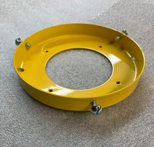 New Made in USA 6 Inch Steel Powder Coated YELLOW Gas Pump Globe Ring Holder