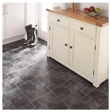 Self Adhesive Floor Vinyl Tiles Durable & Easy To Clean Grey Stone Effect Tiles