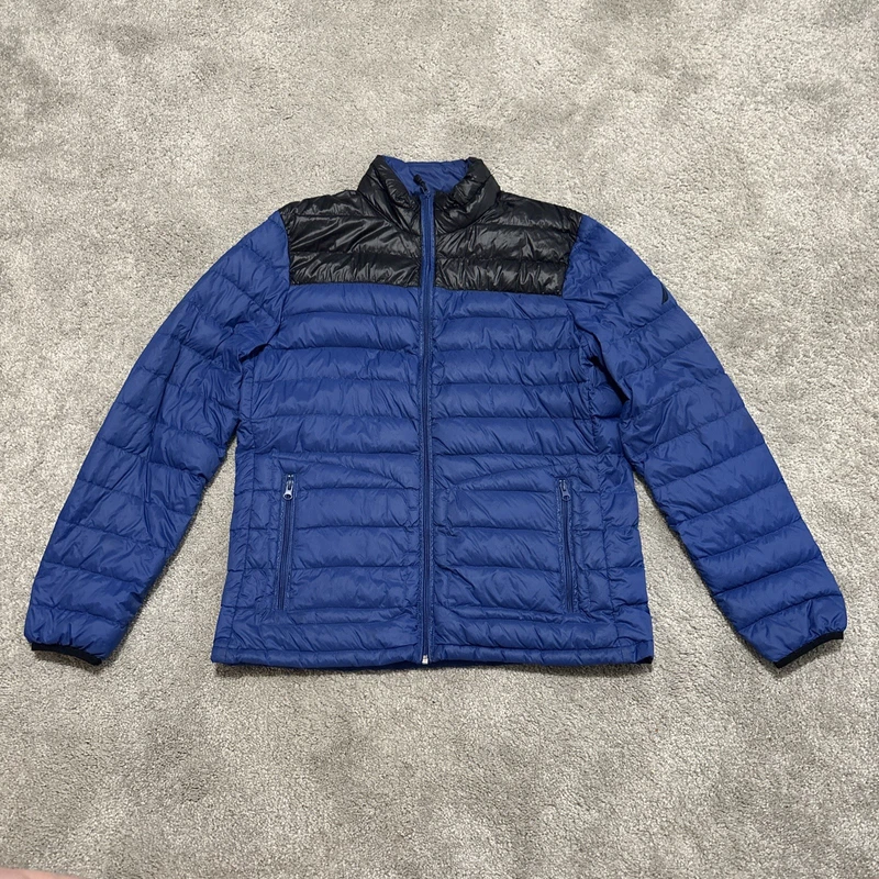 Nautica Blue Packable Down Puffer Jacket
