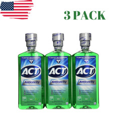 ACT Anticavity Fluoride Mouthwash With Zero Alcohol, Mint, 18 Fl Oz - 3 PACK