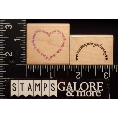 Stampendous Rubber Stamps HAND STAMPED FOR YOU & I PUT MY HEART INTO THIS #3033
