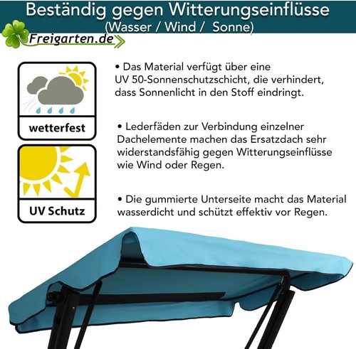 Sonnendach für Hollywoodschaukel Dachplane für Garten-Schaukel Ersatzdach - Bild 13 von 87