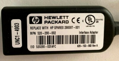 HP KVM PS2 VGA Interface Adapter Spare 286597-001 MPN 520-290-002
