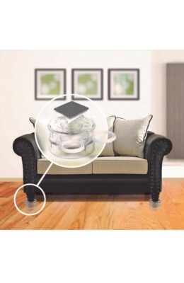 Stackable Furniture Risers Clear Holds Caster Wheels and Furniture Legs 8-Pack