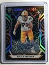 2020 Panini Obsidian Orange Etch Auto Rookie Card Josiah Deguara 56/75