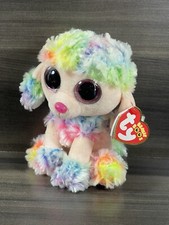 Ty Beanie Boos Rainbow The Poodle With Tags 6”