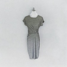 Gap Dress XS Striped Black White Front Knot T-Shirt Casual Travel Comfort