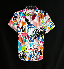 Robert Graham LIDO Floral Abstract 238 Small Classic Short Sleeve Shirt NWT S