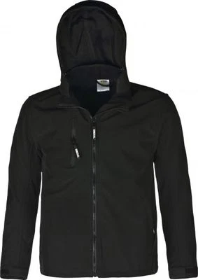 Softshelljacke Übergangsjacke Wetterjacke abnehmbare Kapuze Gr. XS- 5XL schwarz