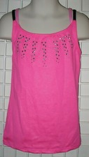 FREESTYLE by DANSKIN - GIRLS LARGE 10/12 PINK EMBELLISHED STRAPPY STRETCHY TOP