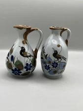 Tonala PotteryMini Pitcher  Mexican Folk Art Bird Floral 5 1/8"