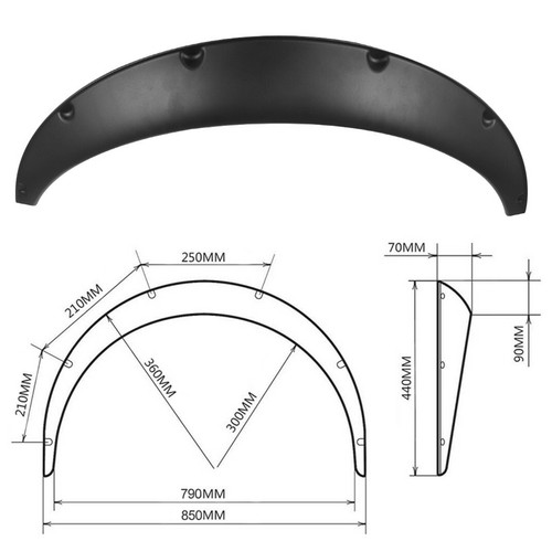4PCS Arch Wheel Eyebrow Car Fender Flares Protector Mudguards for SUV, Black US - Picture 9 of 12