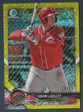 2018 Bowman Chrome Gavin LaValley Rookie Canary Yellow Shimmer Refractor 10/75