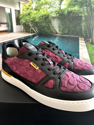 COACH MEN'S Clip Court Sneaker CN324 DEEP BERRY US 10.5 D | eBay
