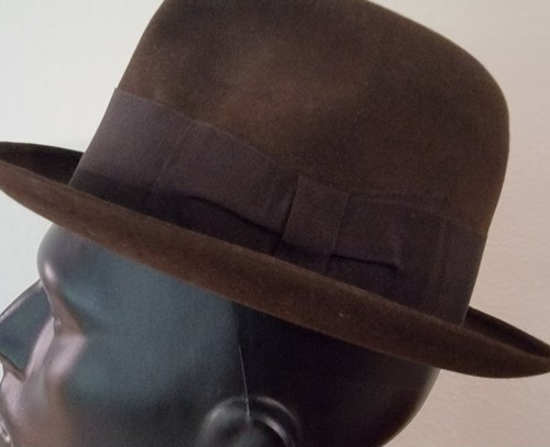 Borsalino 1857 Alessandria Men's San Remo Fedora Brown Hat Italy 7 1/8 Felt - Picture 2 of 9
