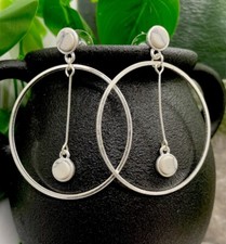 2  Silver -tone Earring Set Boho Bead Retro Drop Dangle New Free Ship B1408