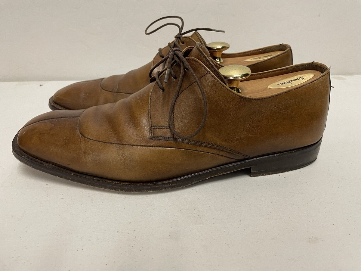MAGNANNI Made in Spain Vintage Split Toe Dress Shoe in Brown Size 8 Magnanni Brown Leather Split Apron Toe Dress Shoes Sz 8 1/2  main image 2