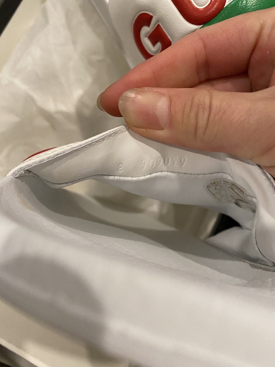 GUCCI SHOES MENS ORIGINAL WHITE LEATHER RUBBER SLIDE SANDAL w WEB sz 8G 8.5 US GUCCI SHOES MENS ORIGINAL WHITE LEATHER RUBBER SLIDE SANDAL  main image 3