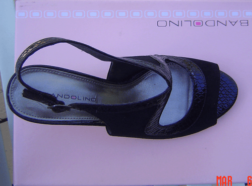 NEW BANDOLINO BLACK LEATHER SLINGBACK PUMPS SIZE 8.5 M - Picture 5 of 6