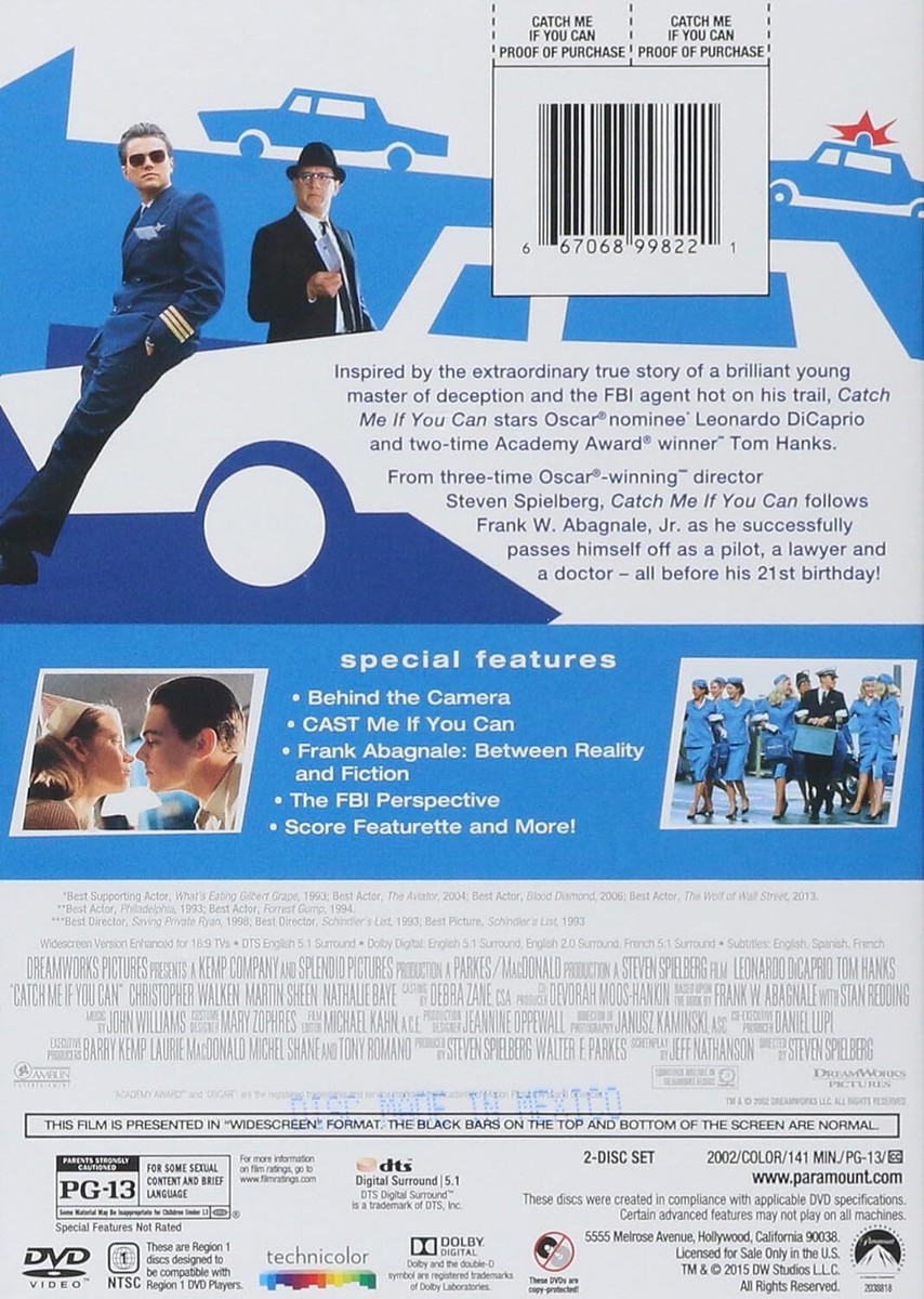 Catch Me If You Can with Tom Hanks (FS DVD)-You CHOOSE WITH OR