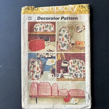 Simplicity 5495 Mixer, Blender, Coffee Maker, Toaster COVERS & Pot Holders CUT