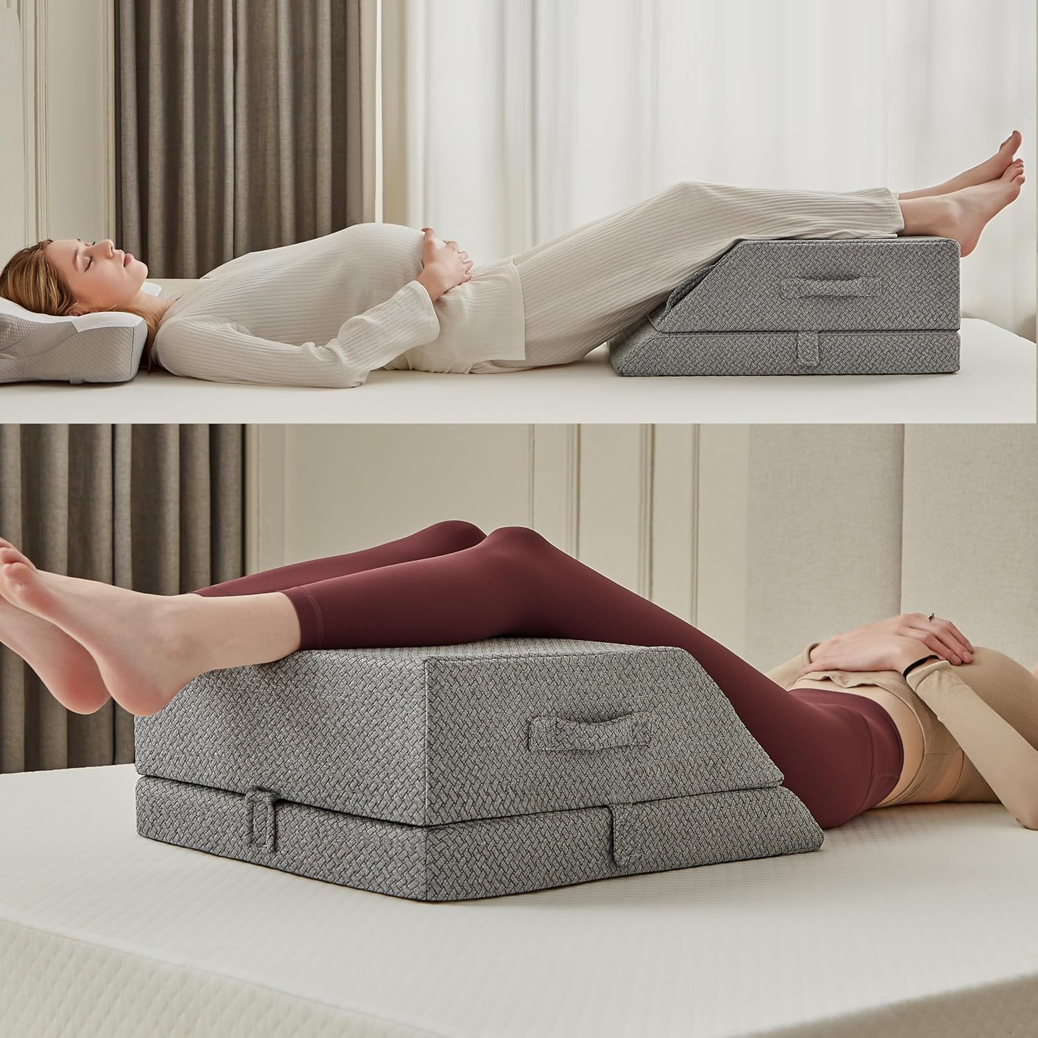 Leg Elevation Wedge Pillow for Sciatica Pain Relief and Comfortable Sleep