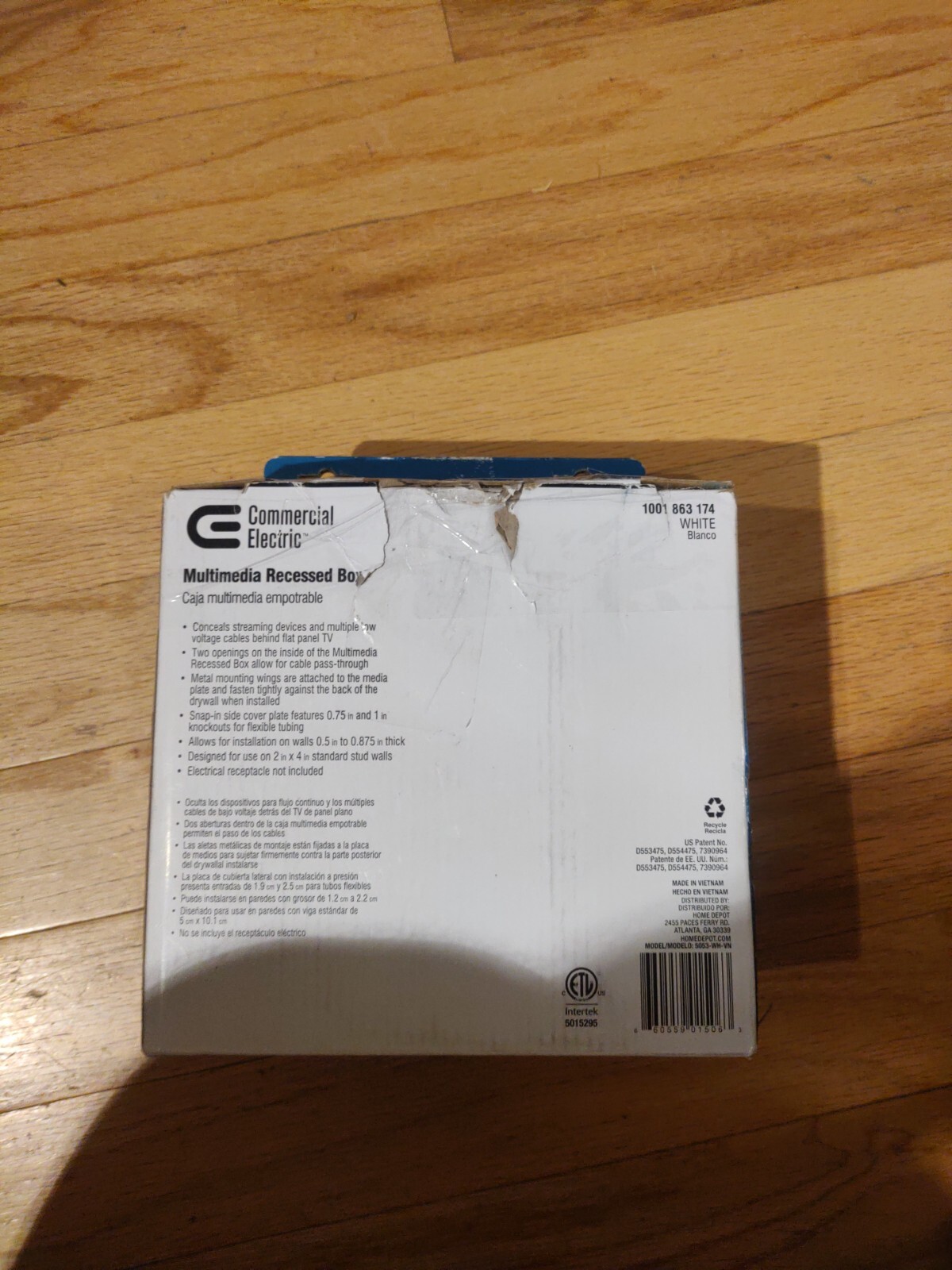 COMMERCIAL ELECTRIC TV MULTIMEDIA RECESSED BOX FOR HIDDEN MULTIMEDIA