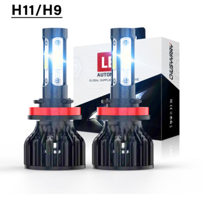 H11 LED Headlight Kit Low Beam Bulbs Super Bright 6500K 4-Sides White 380000LM