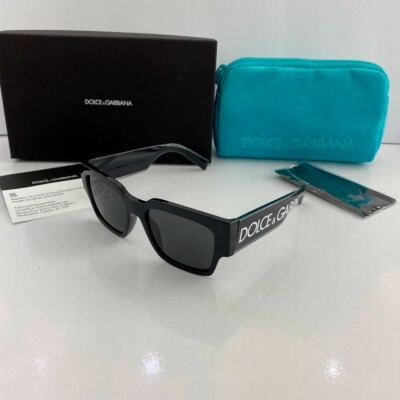 Dolce Gabbana DG6184 501/87 Black Gray Square Sunglasses Eyewear Women  Men