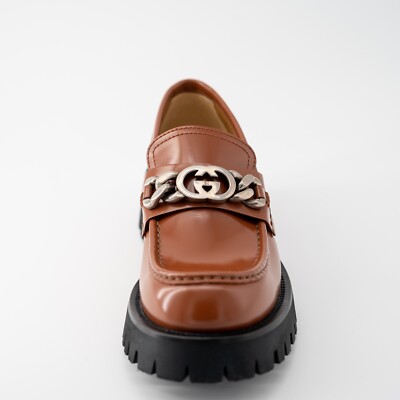size 9G - Gucci Interlocking G Chunky Loafers Brown Leather  display picture 2